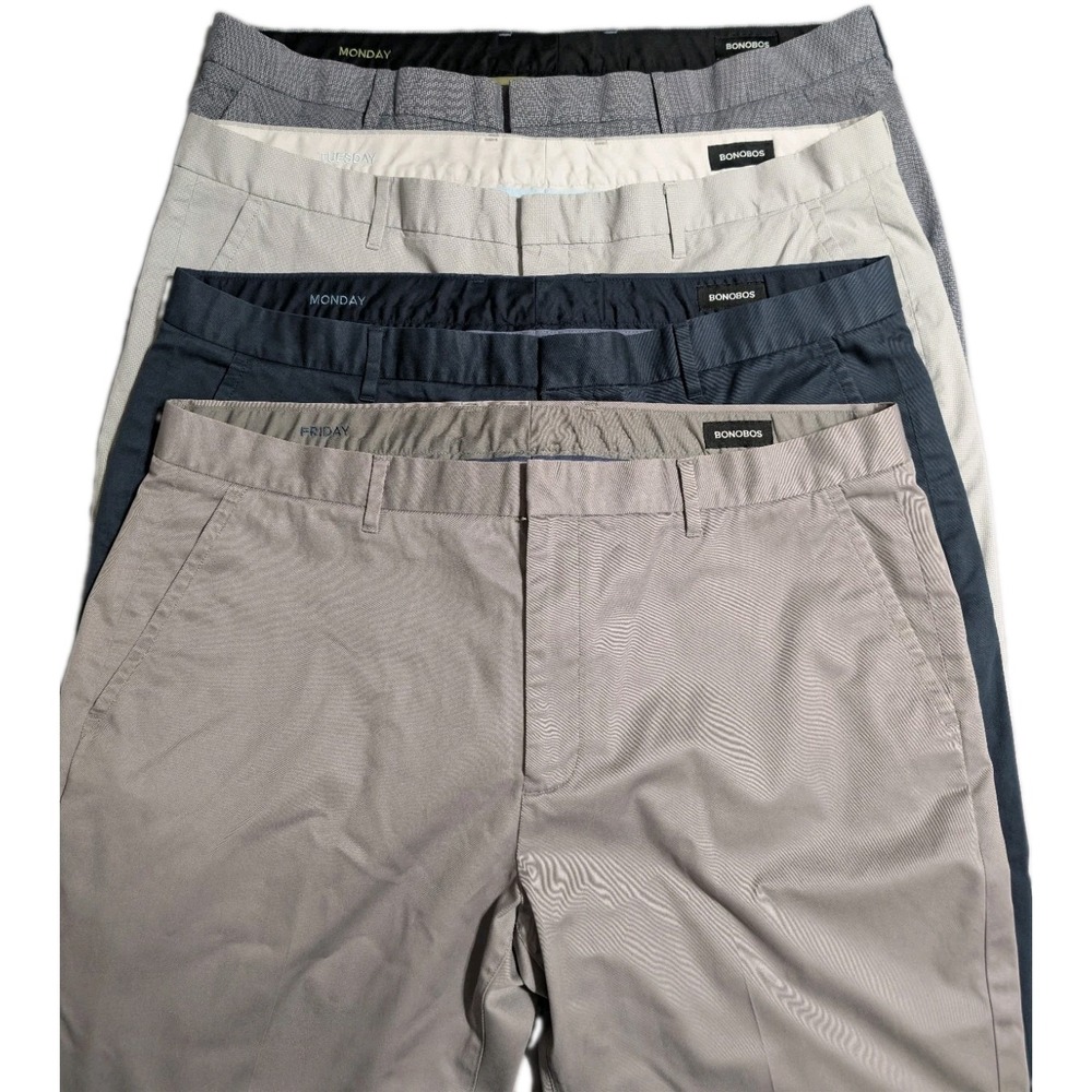 Bonobos Pants Mens 40x30 Athletic Fit 4 Pair Lot Chino Dress Casual Stretch